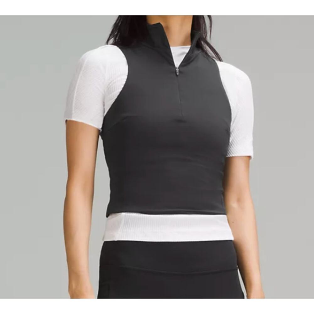 NWT lululemon Tight-Fit Lined Half-Zip Tank Top Black Large